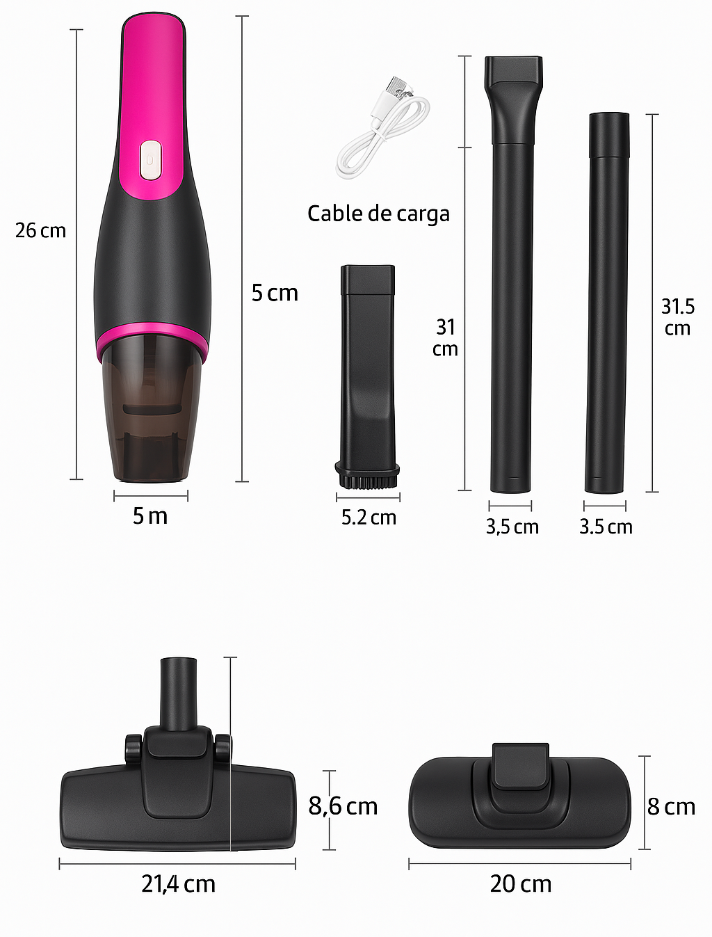 Aspiradora Vertical 3 en 1 Portátil
