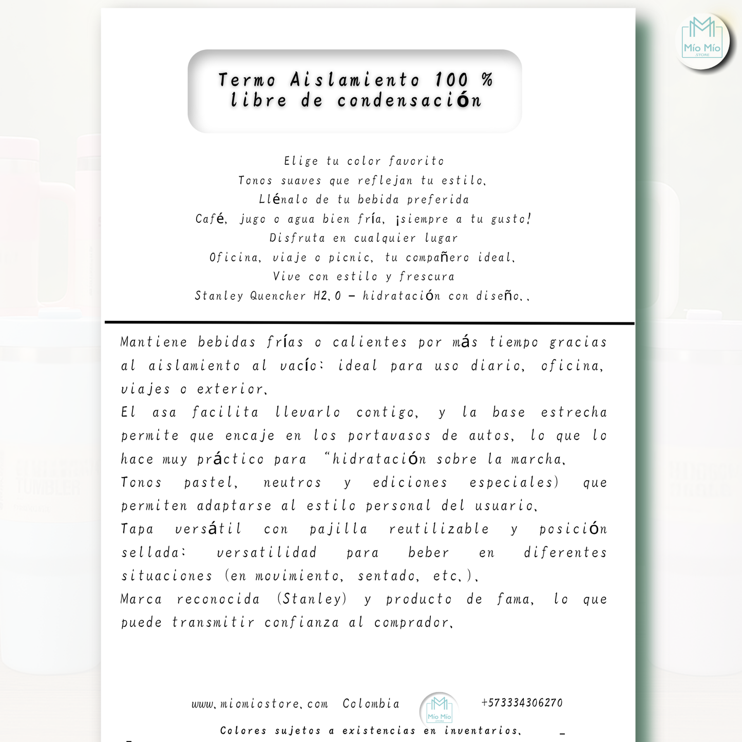 Vaso Térmico Aislamiento 100% (No suda por fuera)