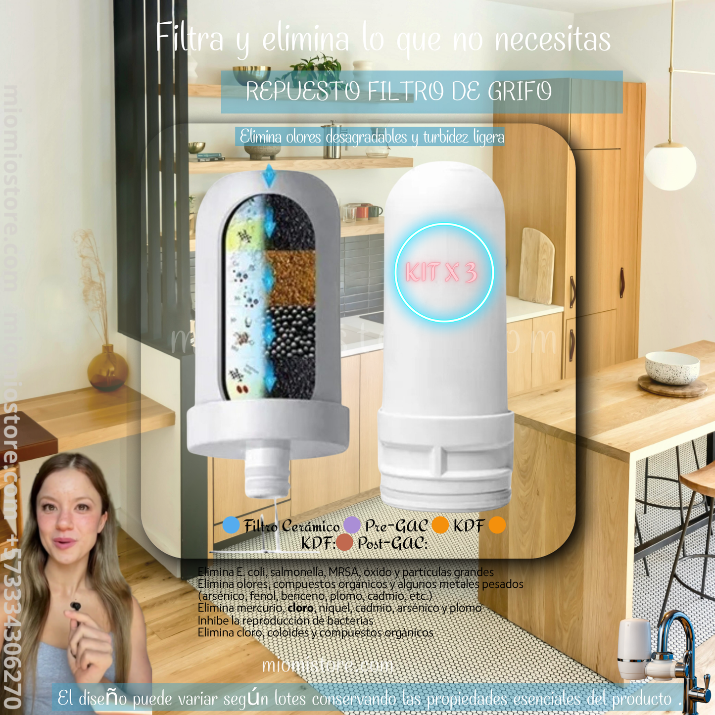 Filtro Purificador de Agua 7 Niveles + Repuesto