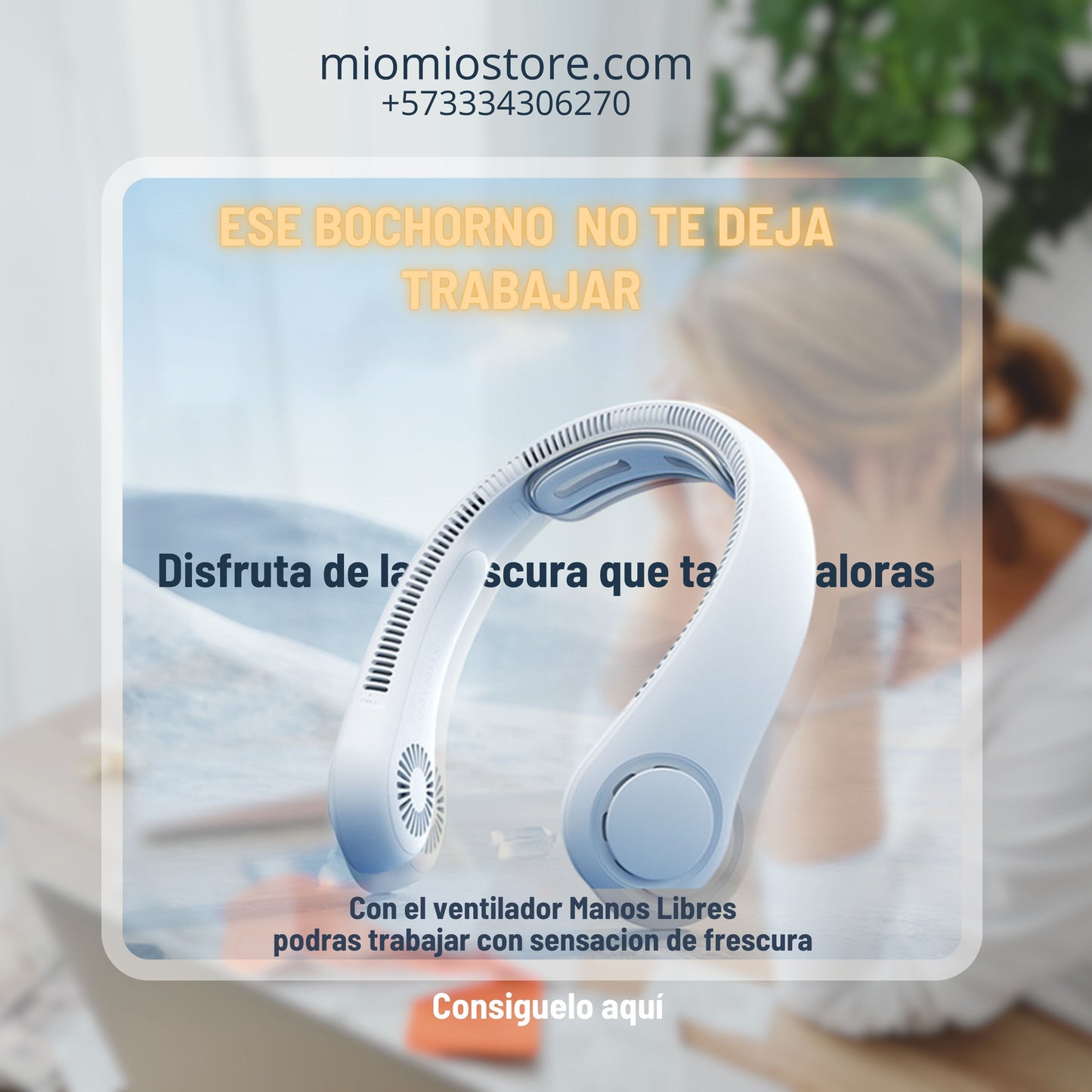 Ventilador de Cuello Recargable  (Manos Libres)
