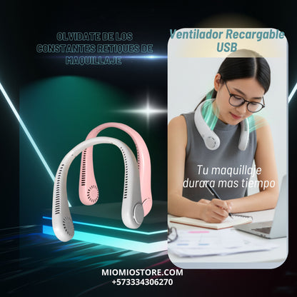 Ventilador de Cuello Recargable  (Manos Libres)