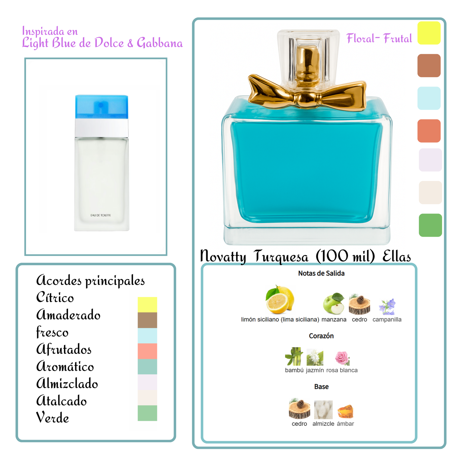 Ellas Inspirada en Iight Blue D&G - Turquesa