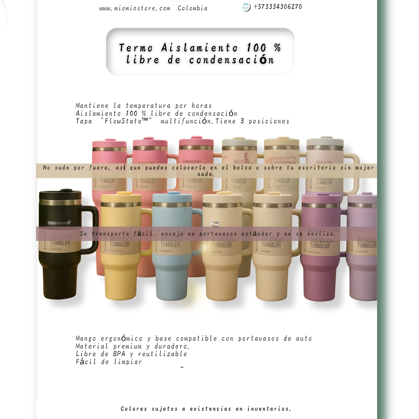 Vaso Térmico Aislamiento 100% (No suda por fuera)